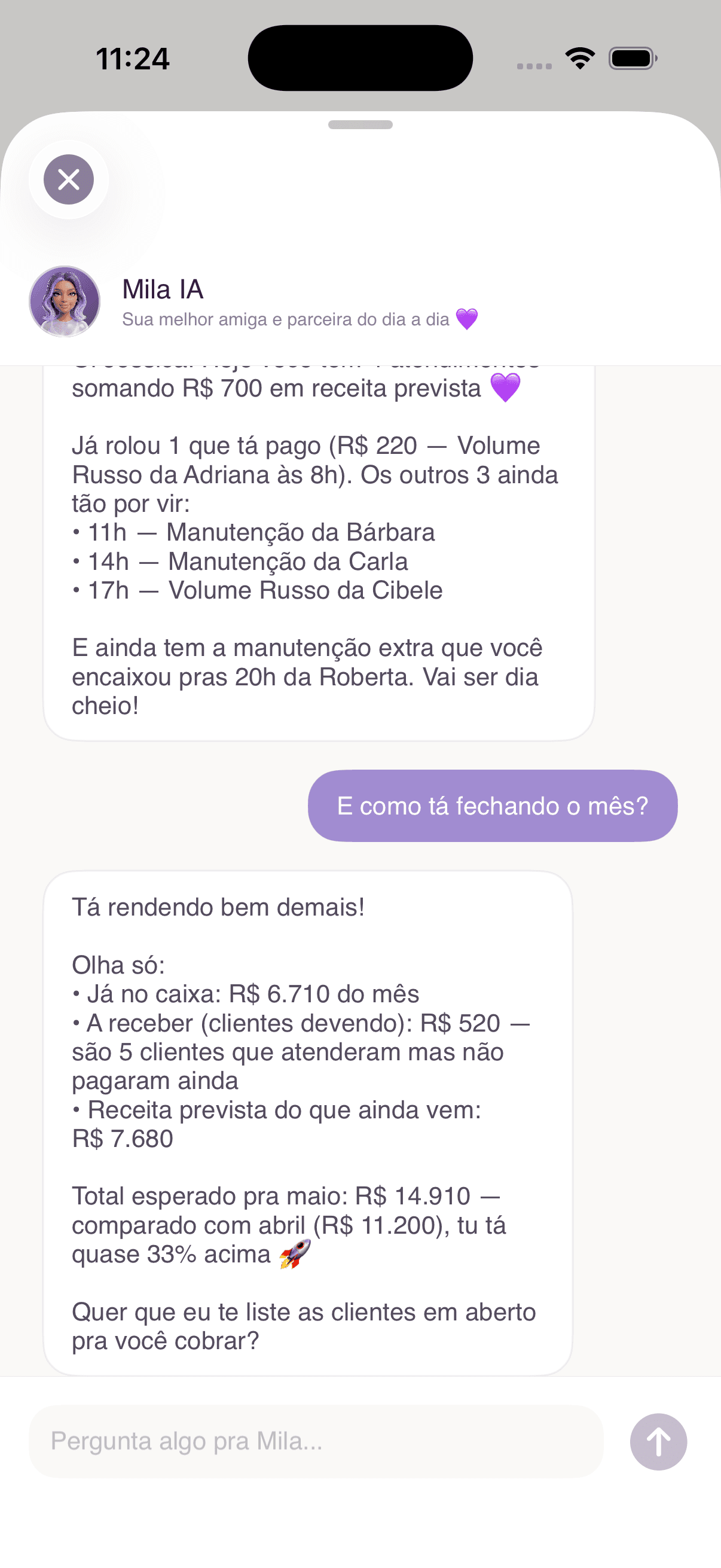 Chat com a Mila IA