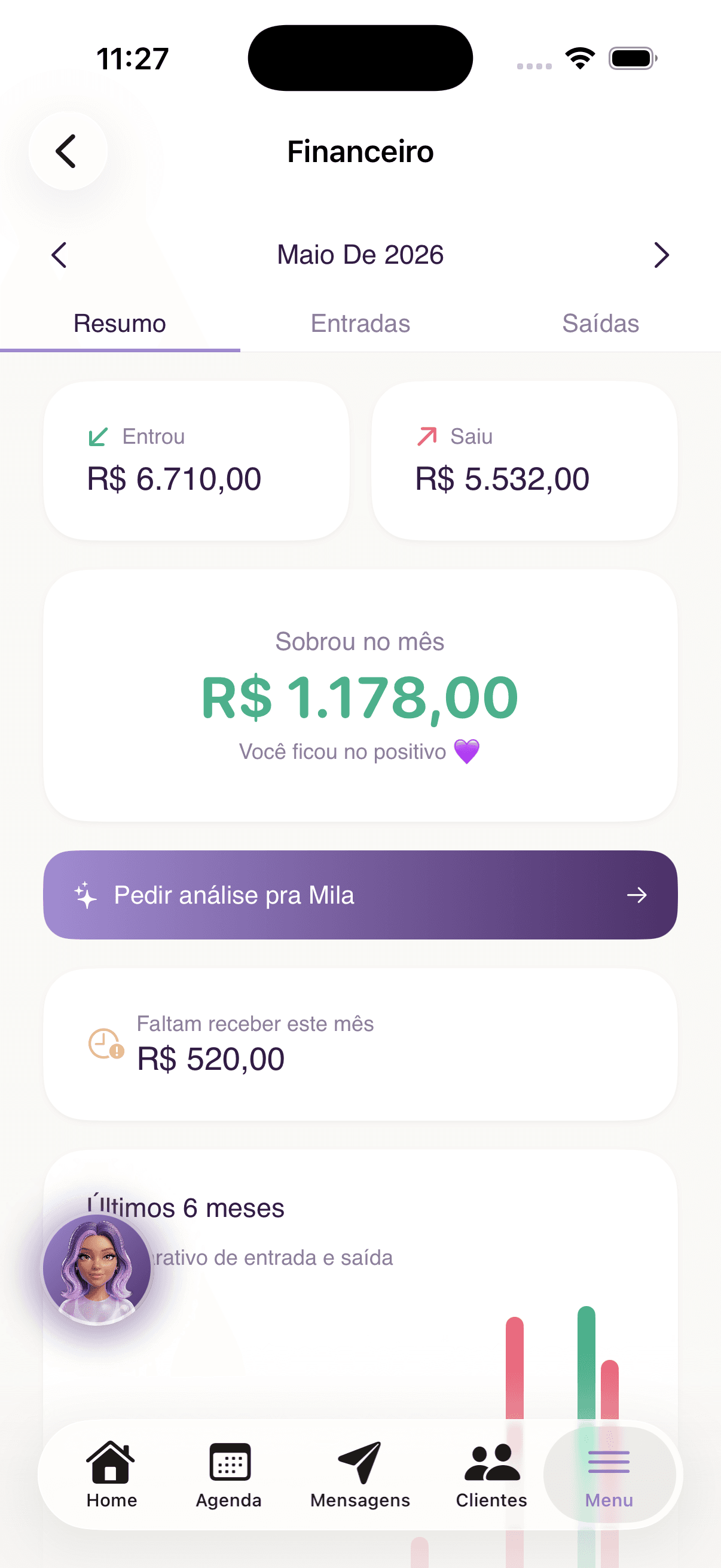 Financeiro do mês